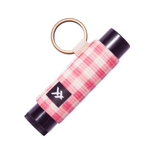 Pink Checkered Thread Lip Balm Holder